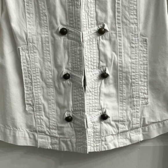 Garnet Hill 100% Cotton White Military Style Jacket size 4 Contemporary - Picture 3 of 13